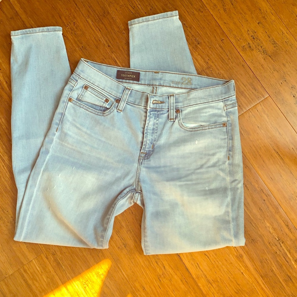 J. Crew Toothpick jeans Durant wash cone denim 28